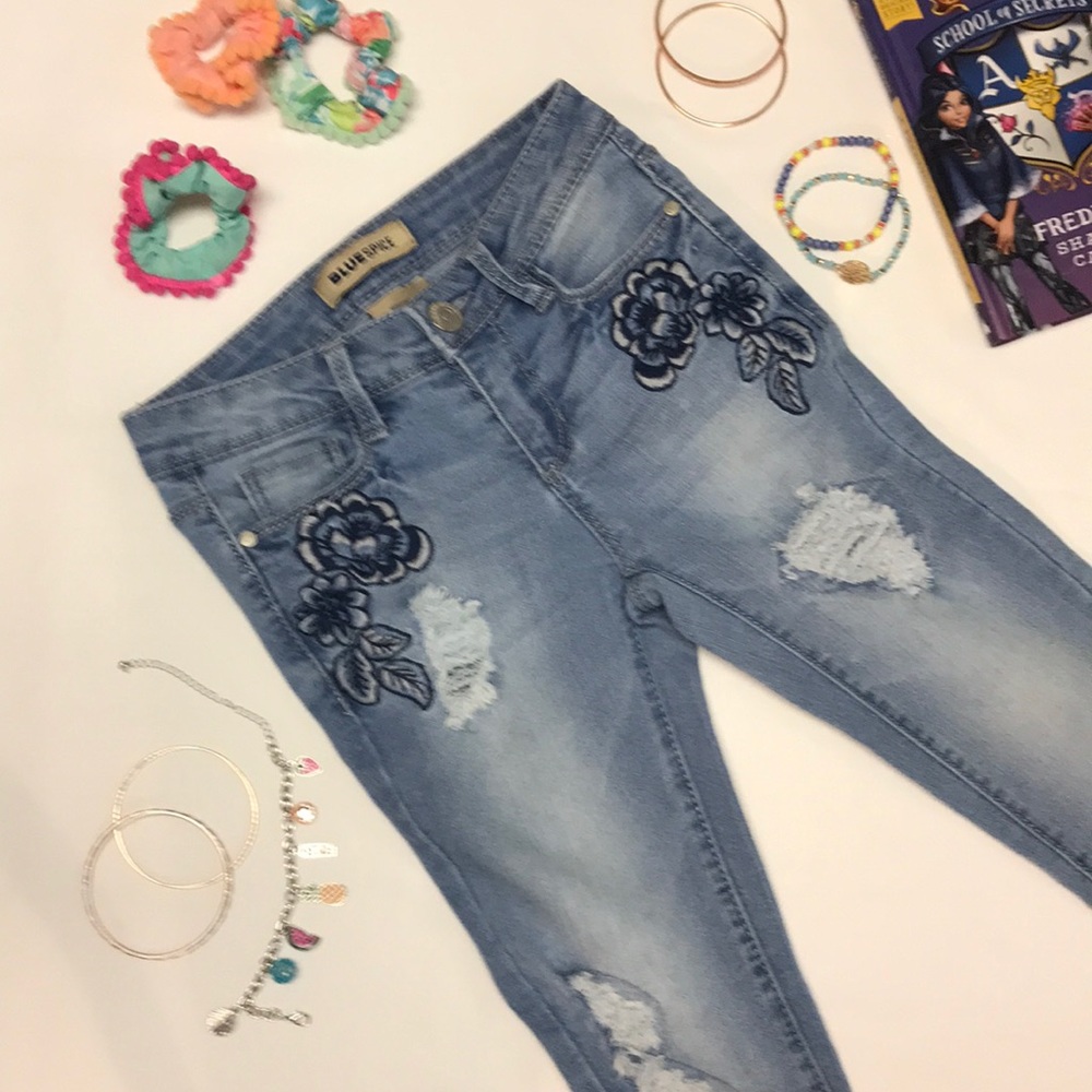 Blue Spice Girls Embroidered Jeans